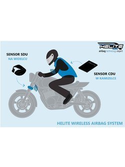 Kamizelka motocyklowa z poduszką powietrzną Helite E-Turtle 2 + Czujnik SDU czarna