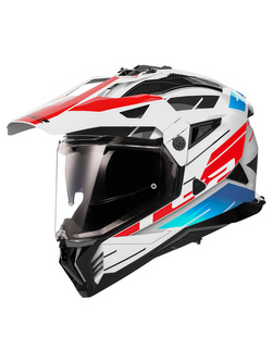 Kask adventure LS2 MX702 Pioneer II Namib biało-niebiesko-czerwony