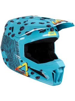 Kask dziecięcy enduro Leatt Moto 3.5 V25 Cheetah z goglami niebieski