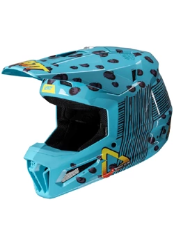 Kask dziecięcy enduro Leatt Moto 3.5 V25 Cheetah z goglami niebieski