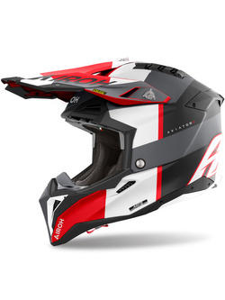 Kask enduro Airoh Aviator 3 Monarch szaro-czerwony