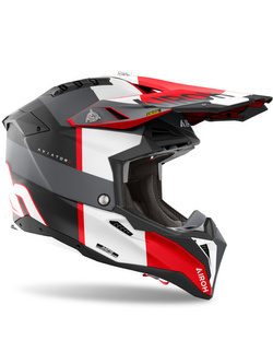 Kask enduro Airoh Aviator 3 Monarch szaro-czerwony