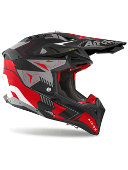 Kask enduro Airoh Aviator 3 Spin czarno-szaro-czerwony