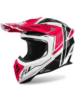 Kask enduro Airoh Aviator Ace 2 Engine biało-czerwony