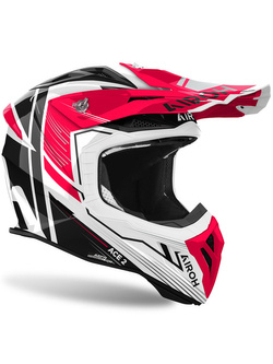 Kask enduro Airoh Aviator Ace 2 Engine biało-czerwony