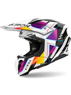 Kask enduro Airoh Twist 3 Rainbow czarno-biało-fioletowy