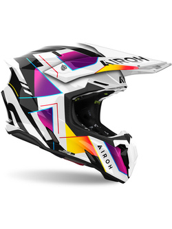 Kask enduro Airoh Twist 3 Rainbow czarno-biało-fioletowy