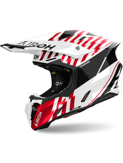 Kask enduro Airoh Twist 3 Thunder biało-czerwony