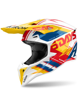 Kask enduro Airoh Wraaap 6Days Spain 2024 biało-żółto-czerwony