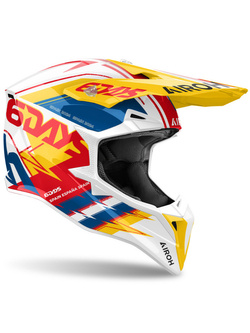 Kask enduro Airoh Wraaap 6Days Spain 2024 biało-żółto-czerwony