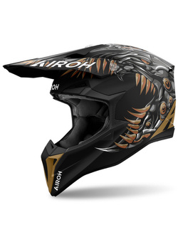 Kask enduro Airoh Wraaap Cyborg czarno-brązowy matowy