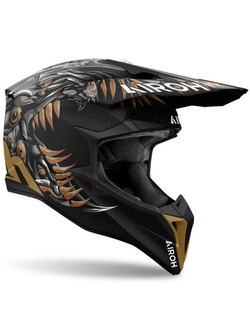 Kask enduro Airoh Wraaap Cyborg czarno-brązowy matowy