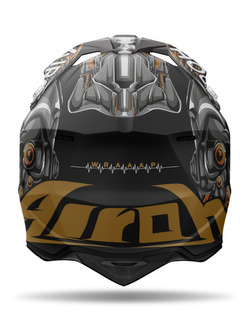 Kask enduro Airoh Wraaap Cyborg czarno-brązowy matowy