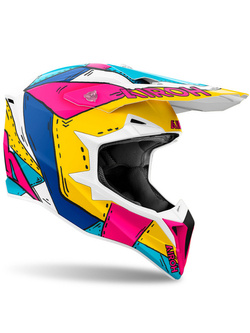 Kask enduro Airoh Wraaap Paint niebiesko-żółto-różowy