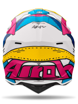 Kask enduro Airoh Wraaap Paint niebiesko-żółto-różowy