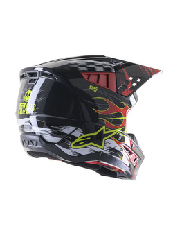 Kask enduro Alpinestars MX Supertech M5 Rash czarno-szaro-czerwony