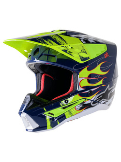 Kask enduro Alpinestars MX Supertech M5 Rash niebiesko-biało-żółty