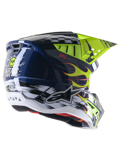 Kask enduro Alpinestars MX Supertech M5 Rash niebiesko-biało-żółty