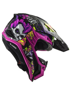 Kask enduro LS2 MX703 X-Force Fireskull czarno-fioletowy