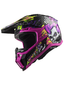 Kask enduro LS2 MX703 X-Force Fireskull czarno-fioletowy