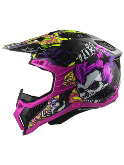 Kask enduro LS2 MX703 X-Force Fireskull czarno-fioletowy