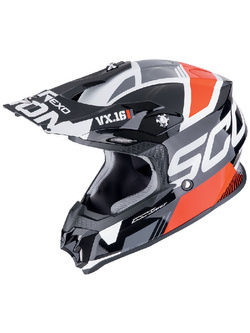 Kask enduro Scorpion VX-16 Evo Air Analog czarno-czerwony