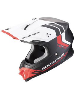 Kask enduro Scorpion VX-16 Evo Air Fusion czarno-biało-czerwony matowy