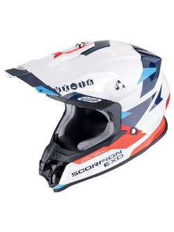 Kask enduro Scorpion VX-16 Evo Air Rod biało-czerwono-niebieski