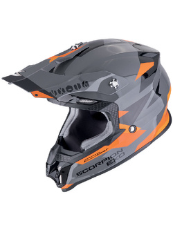 Kask enduro Scorpion VX-16 Evo Air Rod szaro-pomarańczowy