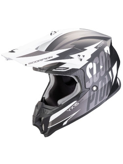 Kask enduro Scorpion VX-16 Evo Air Slanter czarno-srebrny matowy