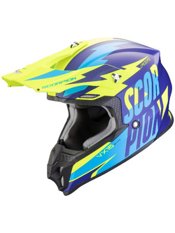 Kask enduro Scorpion VX-16 Evo Air Slanter niebiesko-żółty matowy