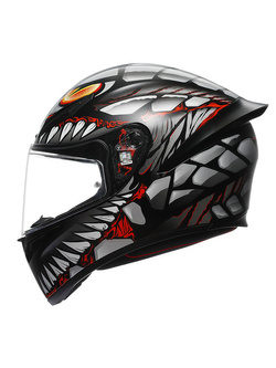 Kask integralny AGV K1 S Lyzard czarno-szaro-czerwony matowy