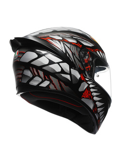 Kask integralny AGV K1 S Lyzard czarno-szaro-czerwony matowy