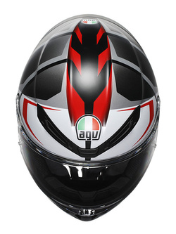 Kask integralny AGV K6 S Karve czarno-biało-czerwony matowy