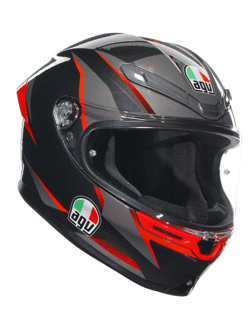 Kask integralny AGV K6 S Slashcut czarno-szaro-czerwony