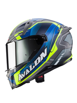 Kask integralny Caberg Avalon X Optic szaro-niebiesko-żółty