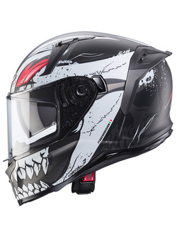 Kask integralny Caberg Avalon X Punk szaro-biało-czerwony