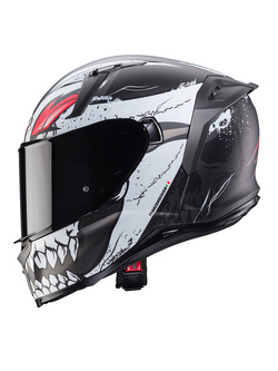 Kask integralny Caberg Avalon X Punk szaro-biało-czerwony