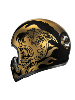 Kask integralny HJC V60 Flame czarno-złoty