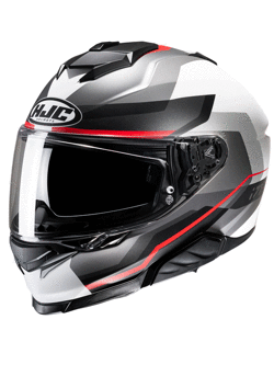 Kask integralny HJC i71 Nior szaro-biało-czerwony