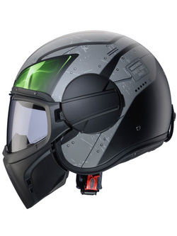 Kask modułowy Caberg Ghost X Vyrus czarno-szaro-zielony