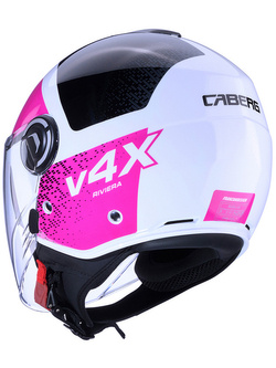 Kask otwarty Caberg Riviera V4 X Alpha czarno-biało-różowy