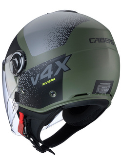 Kask otwarty Caberg Riviera V4 X Alpha czarno-szaro-zielony matowy