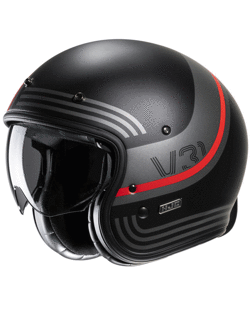 Kask otwarty HJC V31 Byron czarno-czerwony