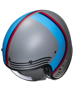 Kask otwarty HJC V31 Byron szaro-niebiesko-czerwony