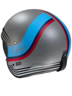 Kask otwarty HJC V31 Byron szaro-niebiesko-czerwony