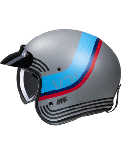 Kask otwarty HJC V31 Byron szaro-niebiesko-czerwony