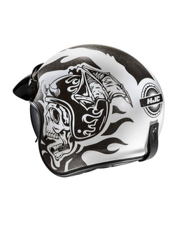 Kask otwarty HJC V31 Flame czarno-biały