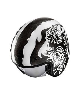 Kask otwarty HJC V31 Flame czarno-biały