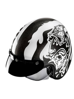 Kask otwarty HJC V31 Flame czarno-biały